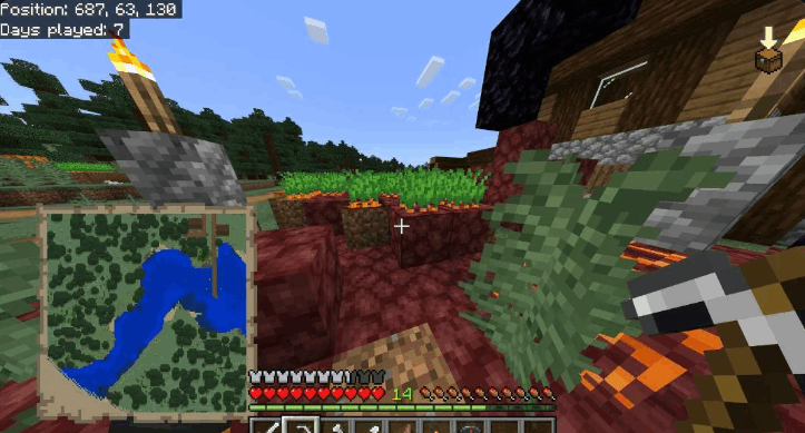 Minecraft Bedrock Glitched Carrots Growing on Nether Block - Seed 4567523035834422071